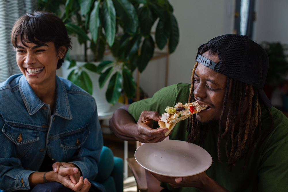 Friends enjoying a meal together