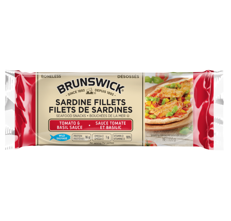 Sardine Fillets Seafood Snacks in Tomato and Basil Sauce